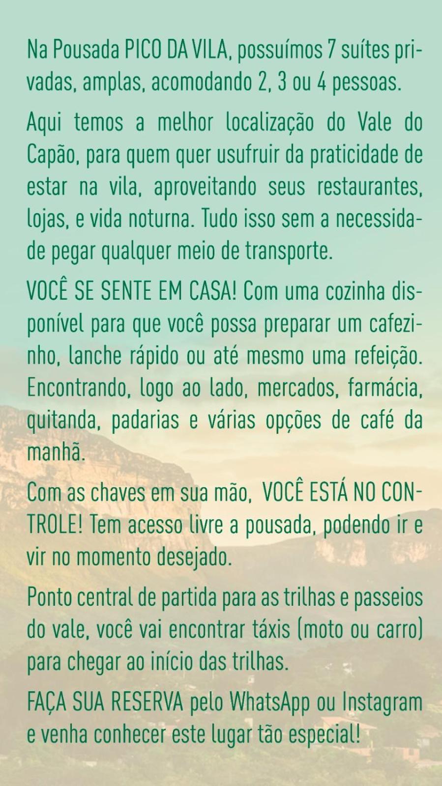 Pousada Pico Da Vila Vale do Capao Exterior foto